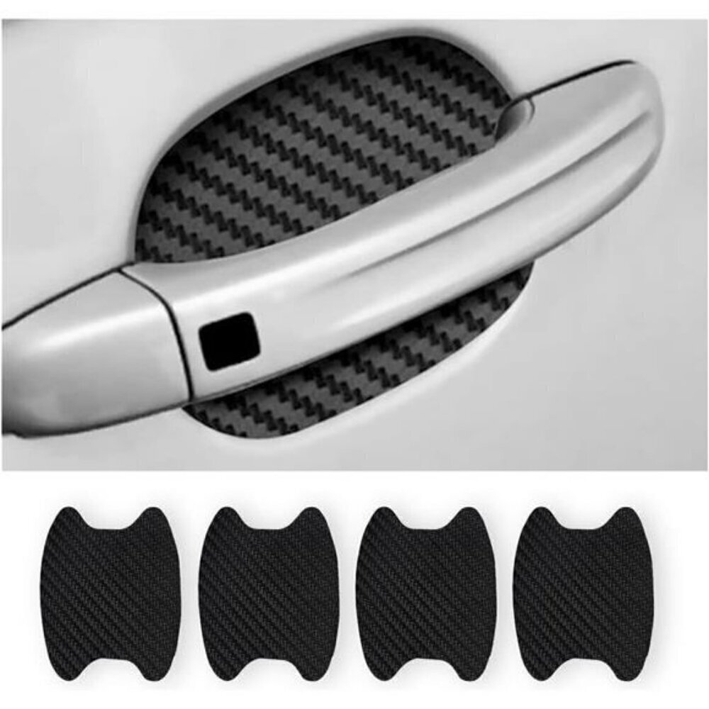 4PCS Sticker Carbon Fiber Anti-Scratches Car Door Cup Protector Non-Marking